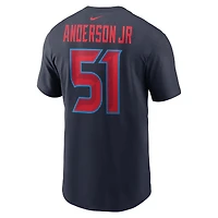 T-shirt Nike Will Anderson Jr. pour hommes, bleu marine, nom et numéro des Houston Texans