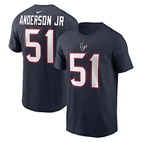 T-shirt Nike Will Anderson Jr. bleu marine pour homme avec nom et numéro de joueur des Houston Texans