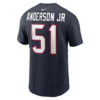 T-shirt Nike Will Anderson Jr. bleu marine pour homme avec nom et numéro de joueur des Houston Texans