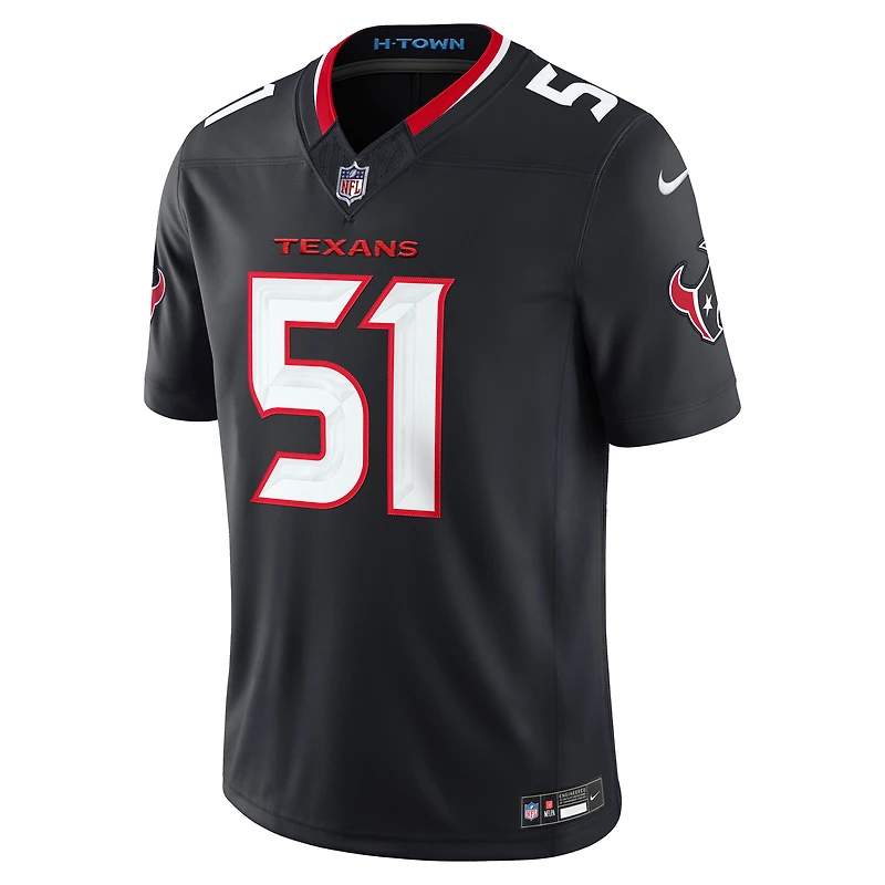 Men's Nike Will Anderson Jr. Navy Houston Texans Vapor F.U.S.E. Stitched Limited Jersey