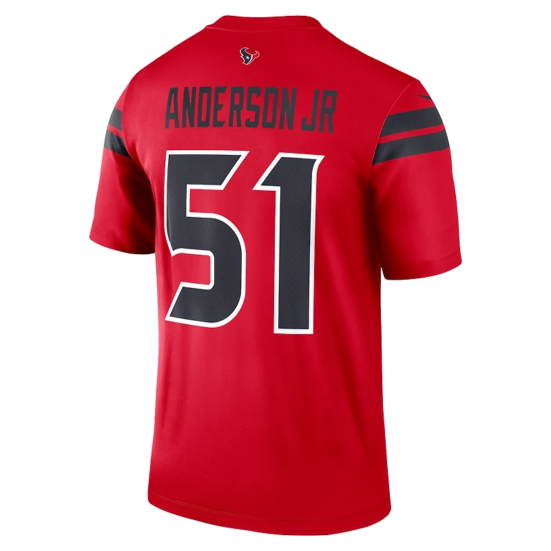 Haut Nike Will Anderson Jr. rouge pour homme, joueur légendaire des Houston Texans