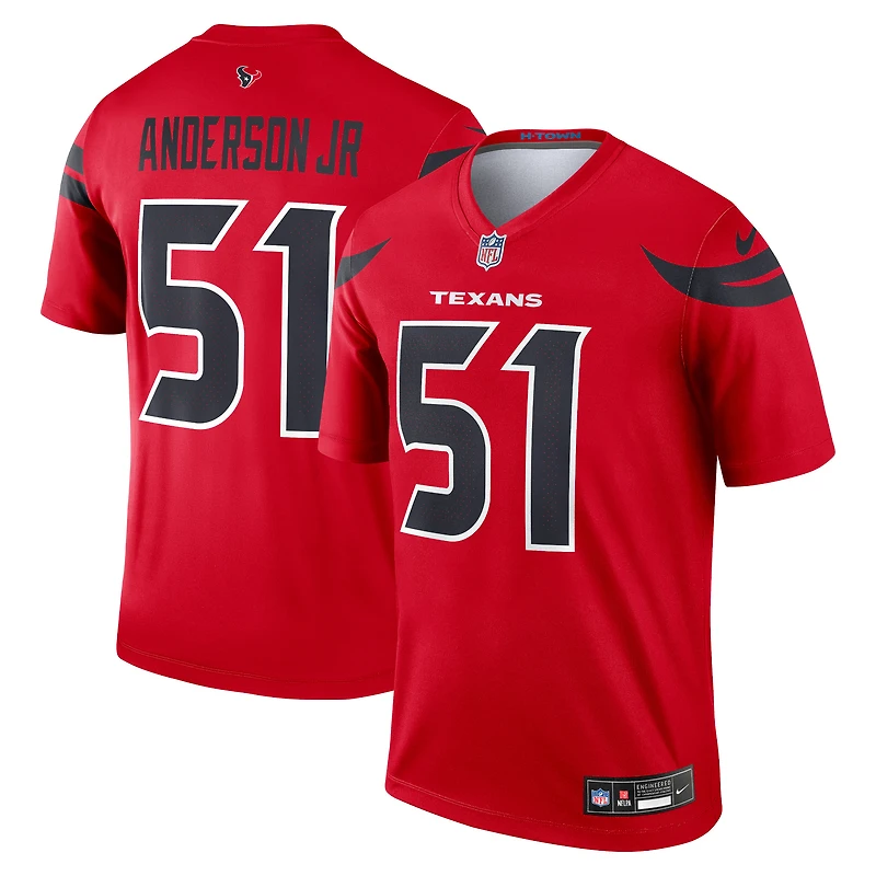 Haut Nike Will Anderson Jr. rouge pour homme, joueur légendaire des Houston Texans