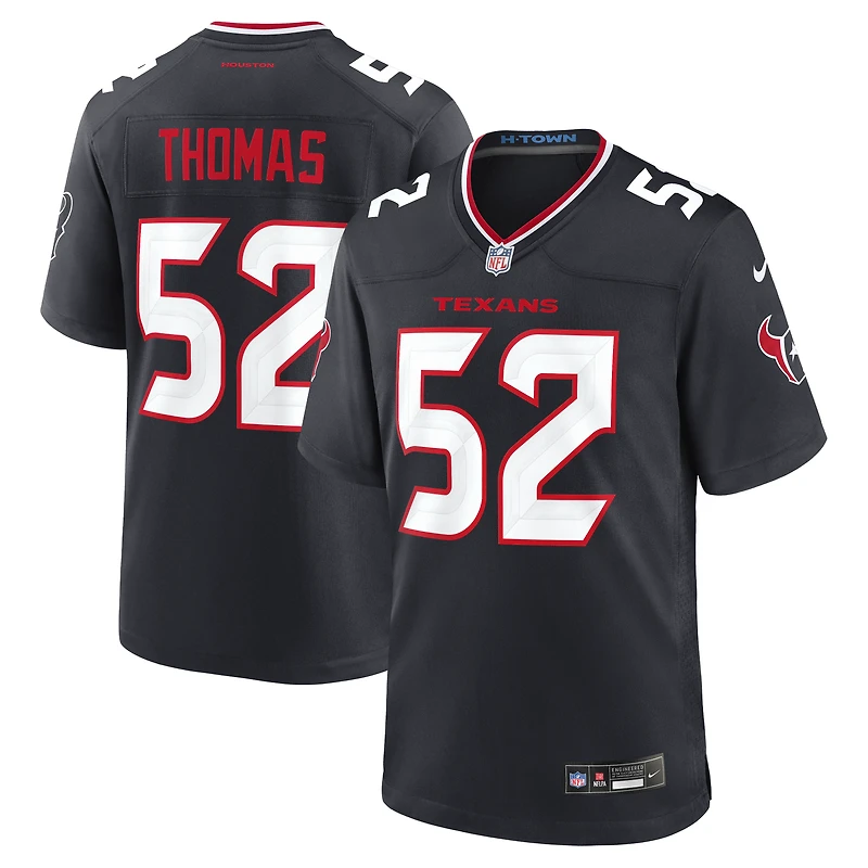 Men's Nike Xavier Thomas Navy Houston Texans Team Game Jersey