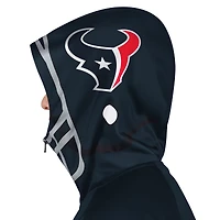 Veste de survêtement à capuche entièrement zippée Pro Player bleu marine/rouge Houston Texans pour homme