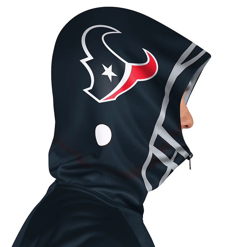 Men's Pro Player Navy/Red Houston Texans Helmet Full-Zip Hooded Track Jacket