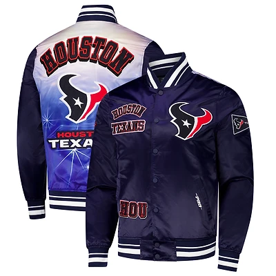 Veste à boutons-pression en satin sublimé Pro Standard Navy Houston Texans pour homme