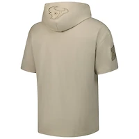 Men's Pro Standard Tan Houston Texans Neutrals Capsule Short Sleeve Pullover Hoodie