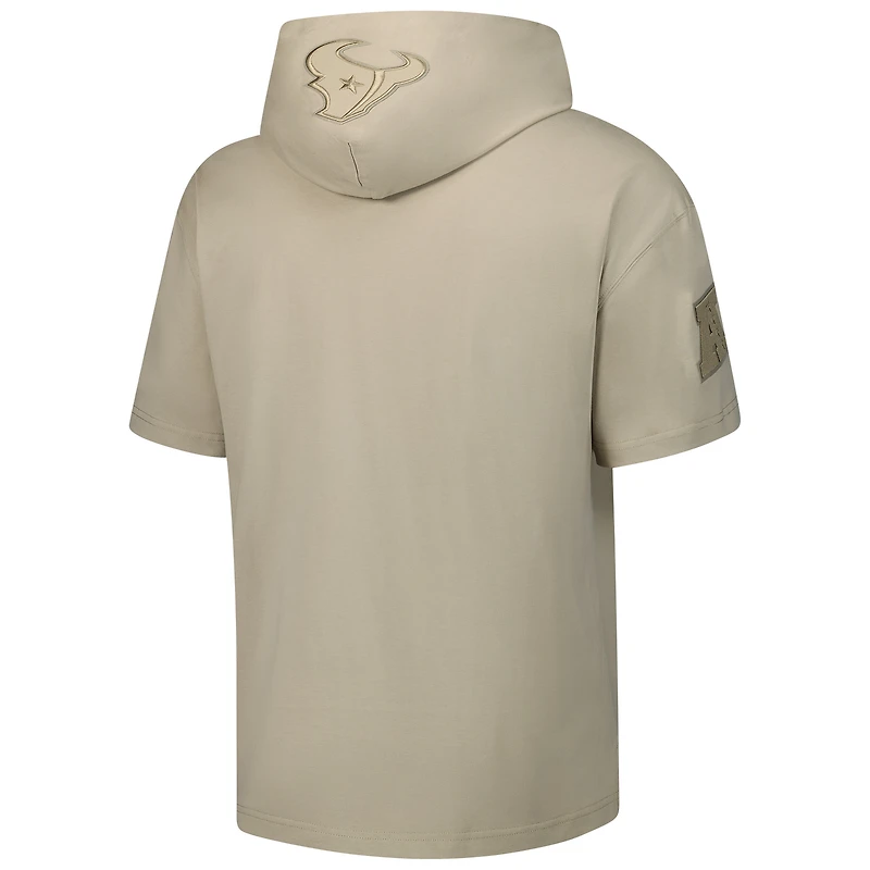 Men's Pro Standard Tan Houston Texans Neutrals Capsule Short Sleeve Pullover Hoodie