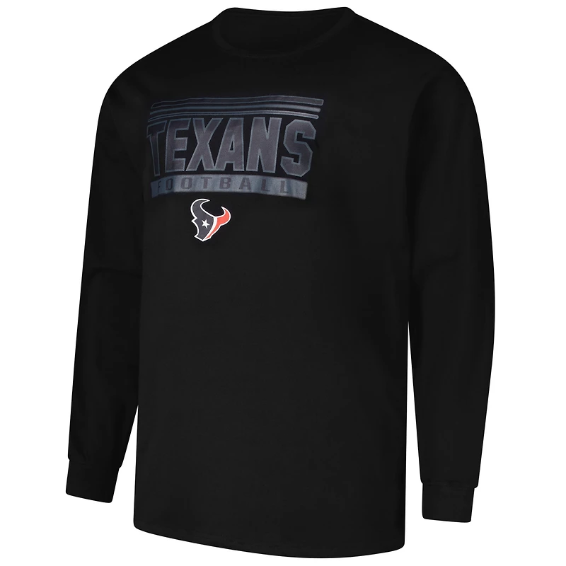 T-shirt à manches longues pour homme, profil noir, Houston Texans, Big & Tall Pop
