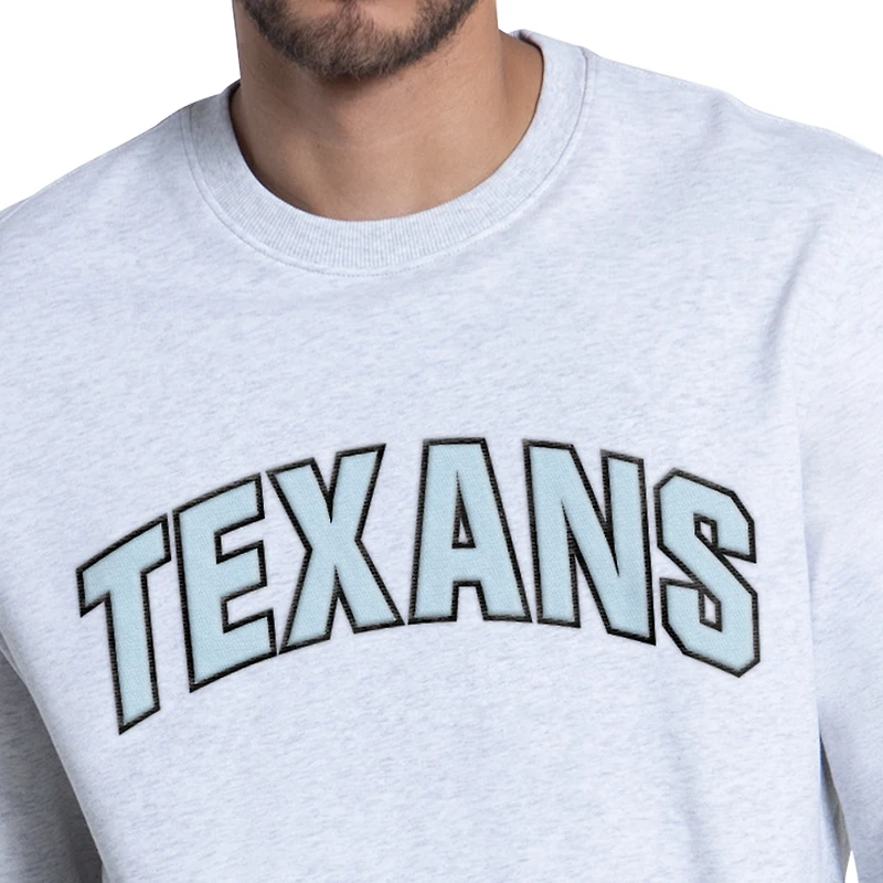 Men's Starter Ash Houston Texans Faceoff Fleece Sweatshirt