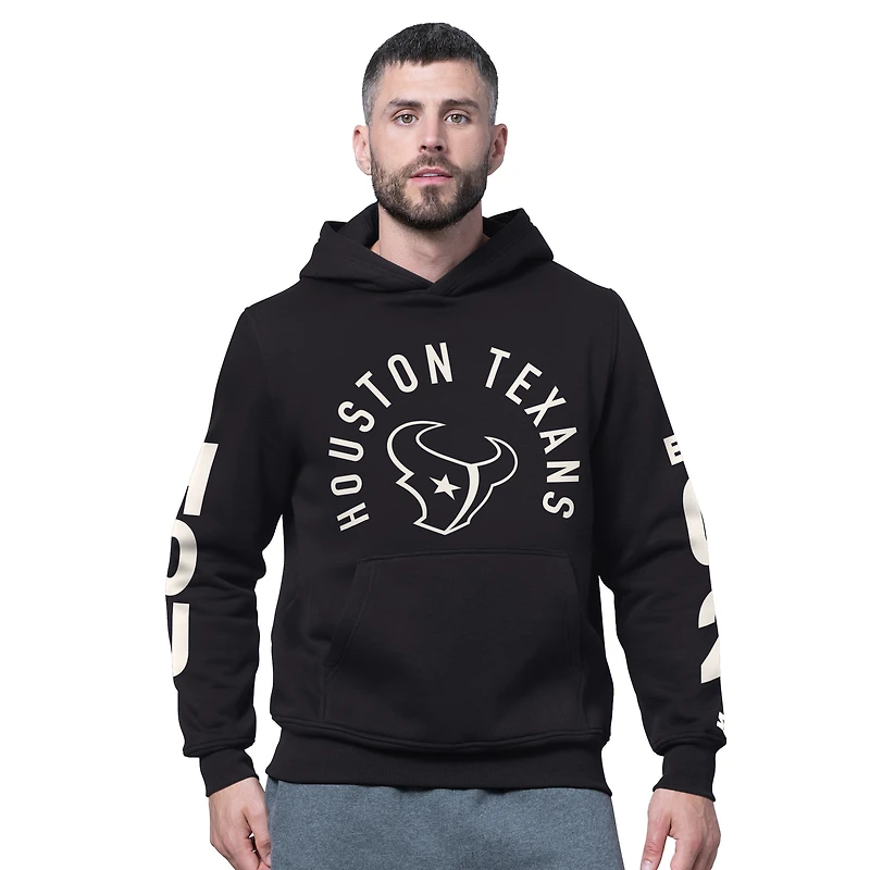 Men's Starter Black Houston Texans Handoff Fleece Hoodie Sweatshirt