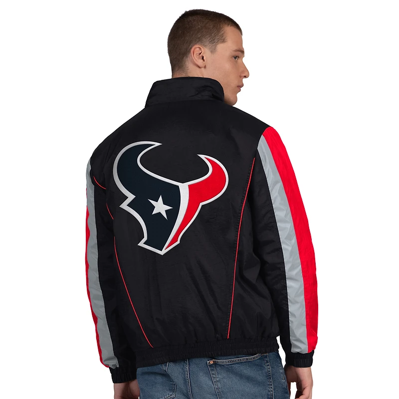 Men's Starter Black Houston Texans Thursday Night Gridiron Half-Zip Jacket