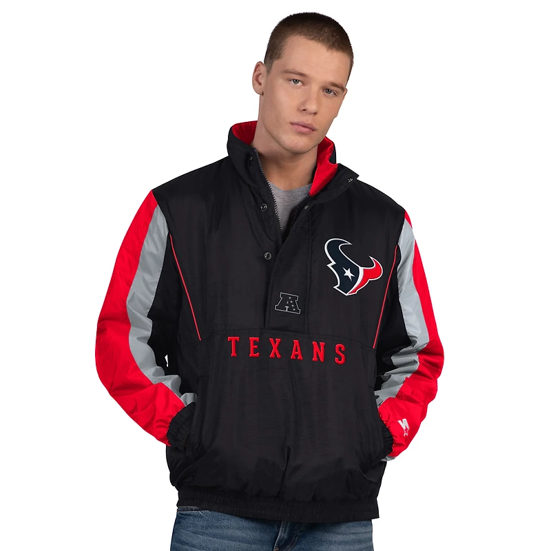 Veste demi-zippée noire Starter pour homme des Houston Texans Thursday Night Gridiron