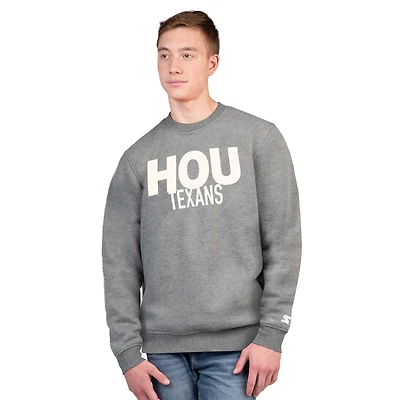 Men's Starter  Charcoal Houston Texans Assist Fleece Crewneck Sweatshirt