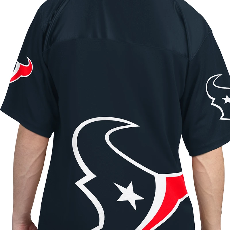 Pack de t-shirts à manches courtes et longues Starter pour homme, bleu marine blanc, Houston Texans
