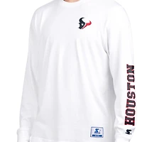 Pack de t-shirts à manches courtes et longues Starter pour homme, bleu marine blanc, Houston Texans