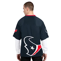 Pack de t-shirts à manches courtes et longues Starter pour homme, bleu marine blanc, Houston Texans