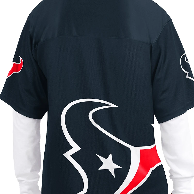 Men's Starter Navy/White Houston Texans Short Sleeve & Long T-Shirt Combo Pack