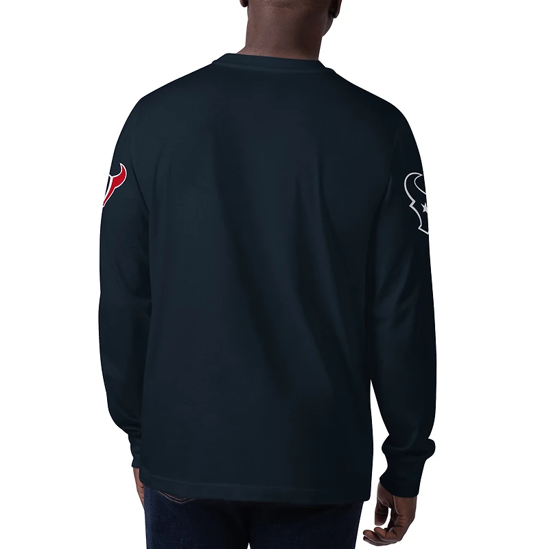 T-shirt à manches longues Starter Navy Houston Texans Clutch Hit pour homme