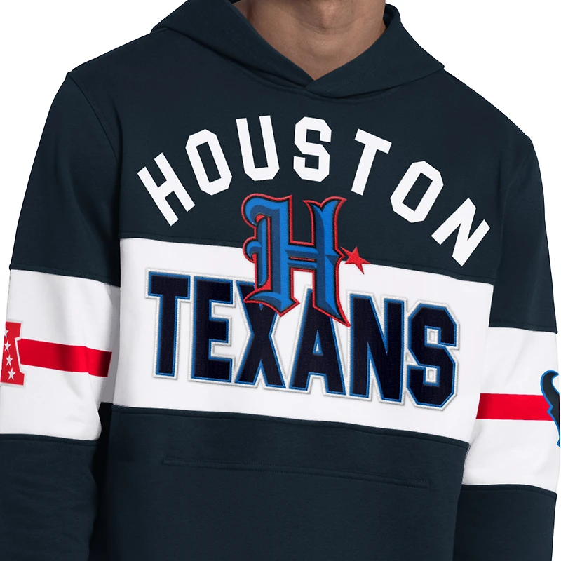 Men's Starter  Navy Houston Texans Fullback Jersey Hoodie
