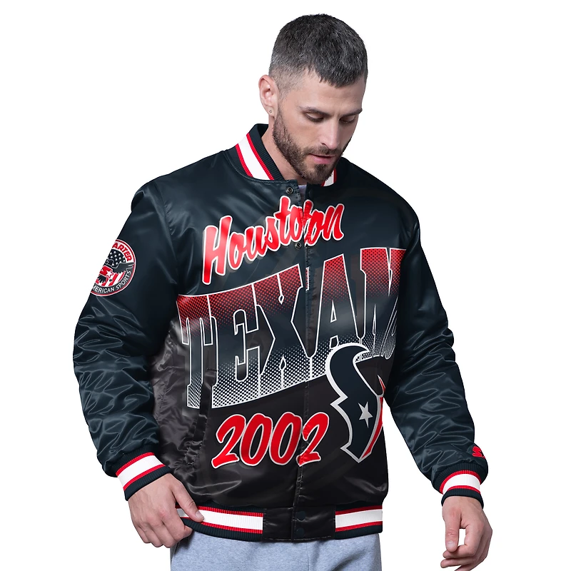 Veste universitaire à boutons-pression pour homme, bleu marine, Houston Texans Pass Rush
