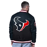 Men's Starter Navy Houston Texans Pass Rush Varsity Full-Snap Jacket