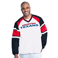 Veste pull raglan Starter blanche pour homme, modèle Houston Texans Infield Play