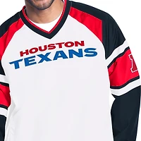 Men's Starter  White Houston Texans Infield Play Raglan Pullover Jacket