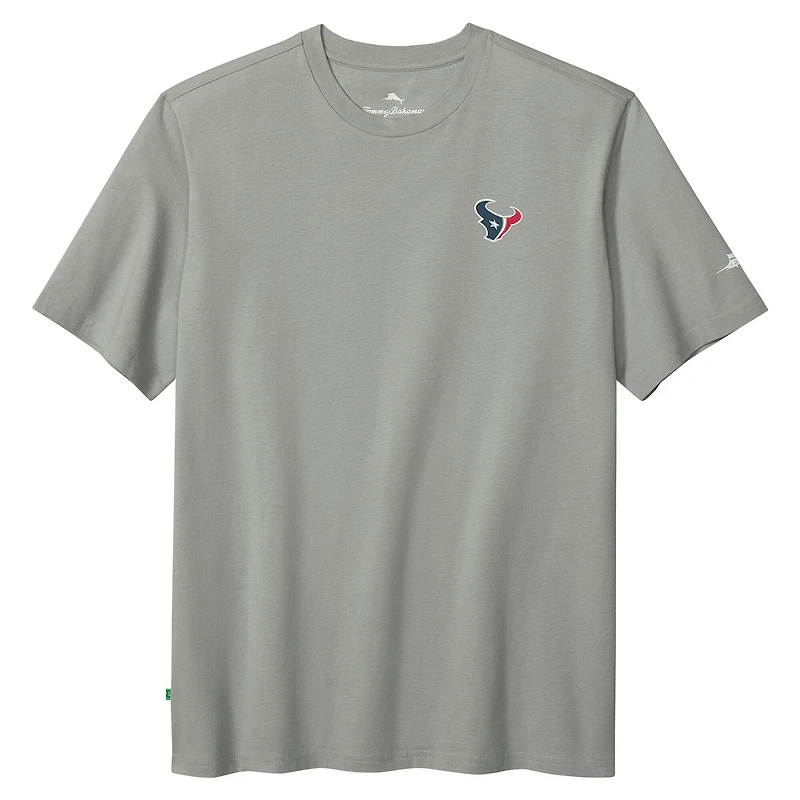 T-shirt Tommy Bahama gris pour homme des Houston Texans Huddle & Hang Tens