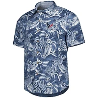 Chemise Houston Texans Aqua Lush entièrement boutonnée Tommy Bahama pour homme, bleu marine