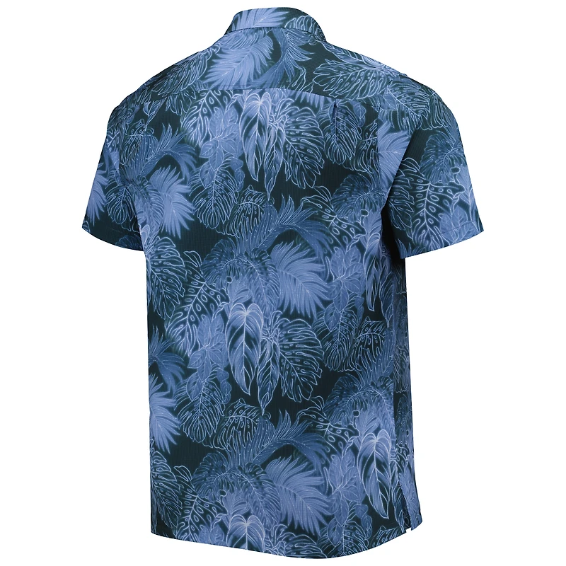 Chemise boutonnée pour homme Tommy Bahama Navy Houston Texans Big & Tall Coast Luminescent Fronds Camp IslandZone