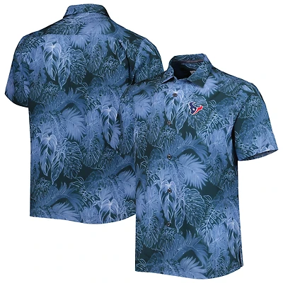 Chemise boutonnée Tommy Bahama Navy Houston Texans Coast Luminescent Fronds Camp IslandZone pour homme