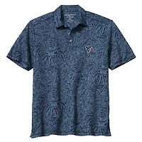 Men's Tommy Bahama Navy Houston Texans IslandZone Wild Hibiscus Tri-Blend Polo