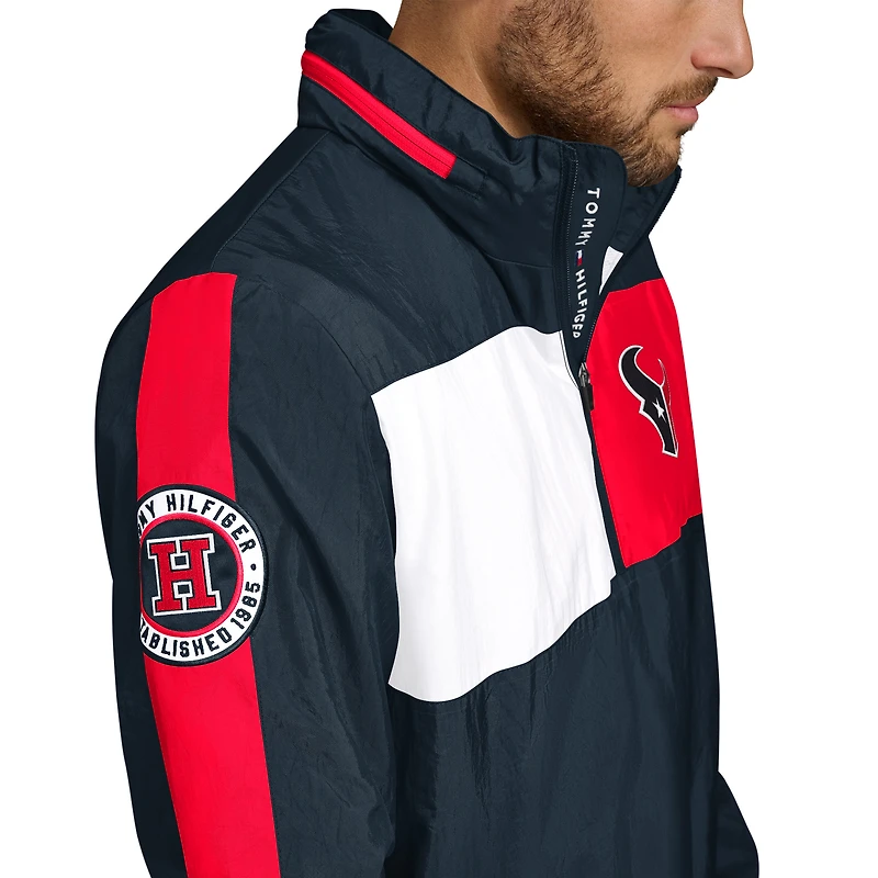 Veste à capuche légère demi-zip pour homme Tommy Hilfiger Navy Houston Texans Gael