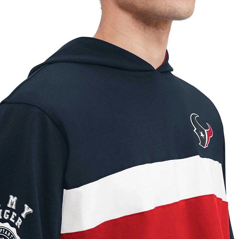 T-shirt à capuche manches longues Tommy Hilfiger bleu marine Houston Texans Morgan pour hommes