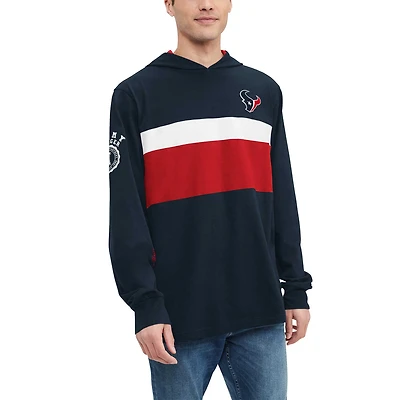 Men's Tommy Hilfiger Navy Houston Texans Morgan Long Sleeve Hoodie T-Shirt