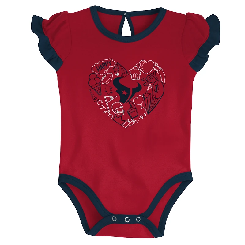 Ensemble deux pièces pour nouveau-né et bébé bleu marine/rouge Houston Texans Too Much Love