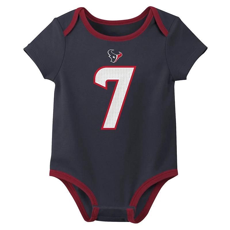 Newborn & Infant Nike C.J. Stroud Houston Texans Name Number 3-Pack Bodysuit Set