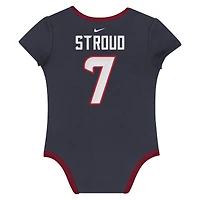 Newborn & Infant Nike C.J. Stroud Houston Texans Name Number 3-Pack Bodysuit Set