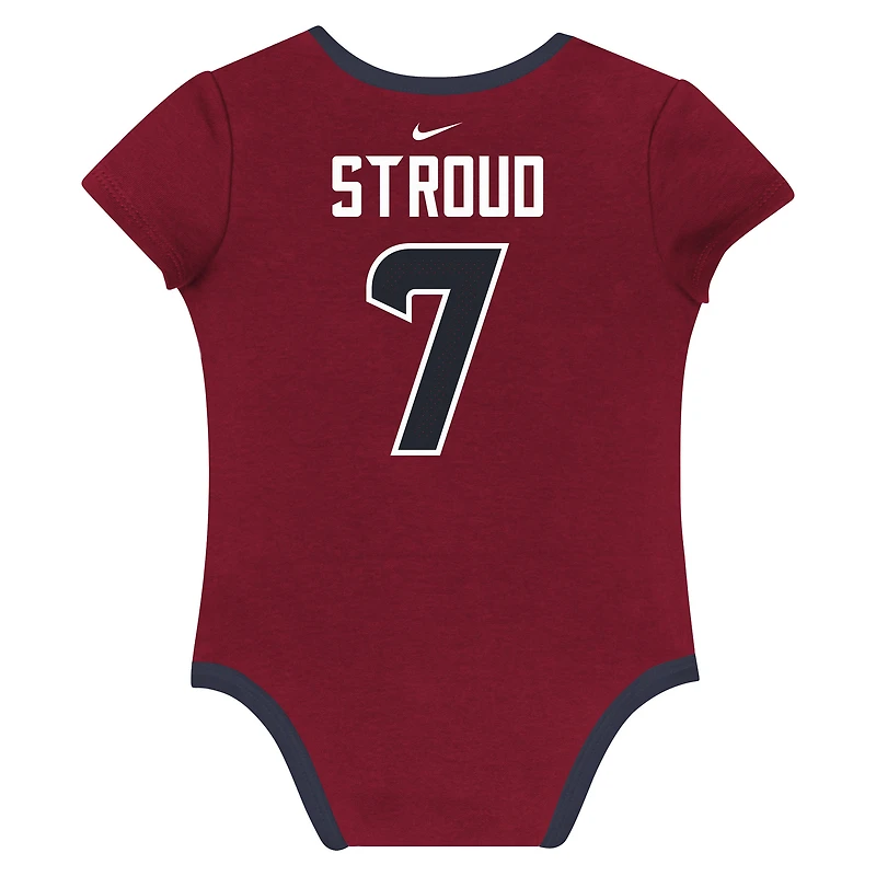 Newborn & Infant Nike C.J. Stroud Houston Texans Name Number 3-Pack Bodysuit Set