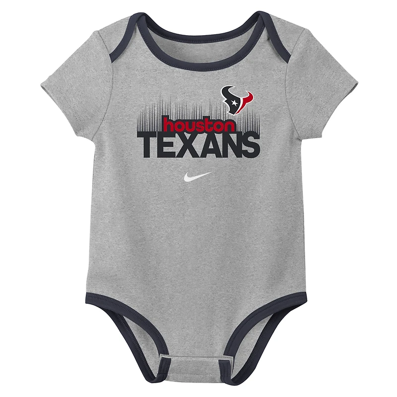 Ensemble de 3 bodies Nike pour nouveau-né et bébé avec nom numéro C.J. Stroud des Houston Texans