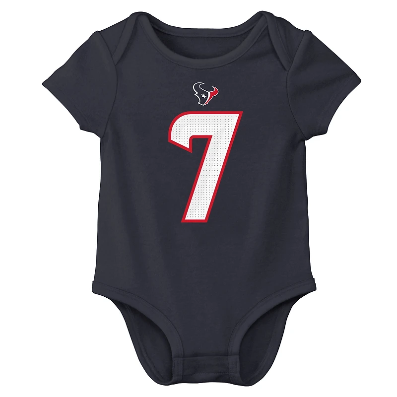 Body Nike C.J. Stroud bleu marine avec nom et numéro du joueur des Houston Texans pour nouveau-né bébé