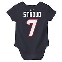 Body Nike C.J. Stroud bleu marine avec nom et numéro du joueur des Houston Texans pour nouveau-né bébé