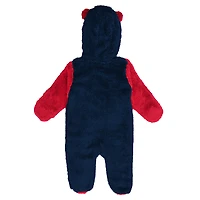 Grenouillère polaire à fermeture éclair intégrale pour nouveau-né et nourrisson, motif Houston Texans, bleu marine
