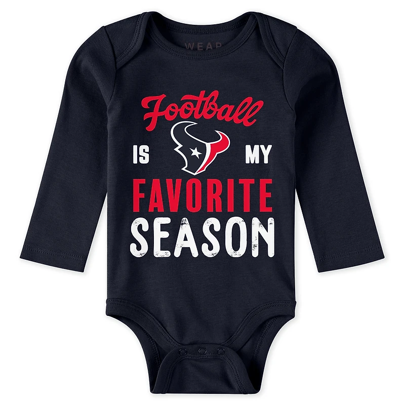 Newborn & Infant WEAR by Erin Andrews Houston Texans Three-Piece Turn Me Around Bodysuits Pant Set