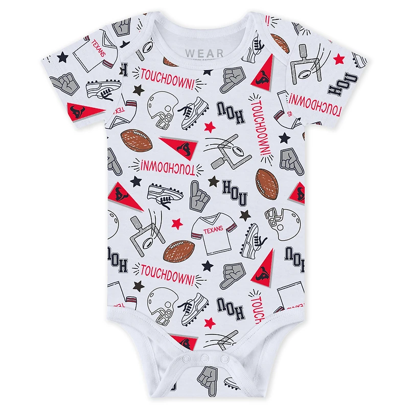 Newborn & Infant WEAR by Erin Andrews Houston Texans Three-Piece Turn Me Around Bodysuits Pant Set