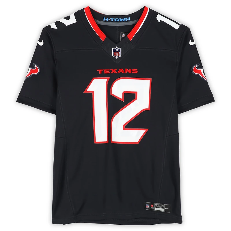 Maillot Nike Vapor F.U.S.E. bleu marine dédicacé par Nico Collins des Houston Texans