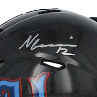 Casque Riddell bleu marine Alternate Speed Mini autographié par Nico Collins des Houston Texans