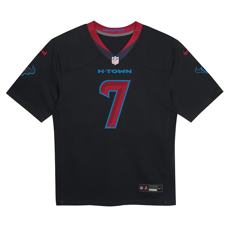 Maillot de match Nike C.J. Stroud bleu marine des Houston Texans pour joueur remplaçant