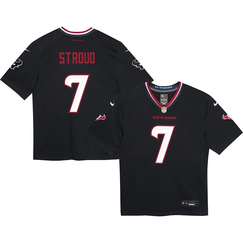Maillot de match Nike C.J. Stroud des Houston Texans, bleu marine, pour enfants d'âge préscolaire